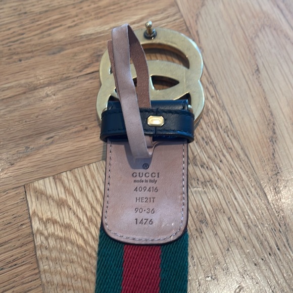 Authentic Double G Web belt in Men’s size 90 - Picture 3 of 4